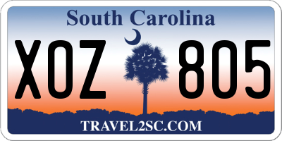 SC license plate XOZ805