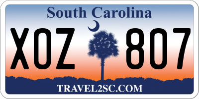 SC license plate XOZ807