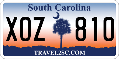 SC license plate XOZ810