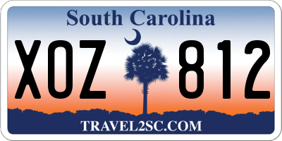 SC license plate XOZ812