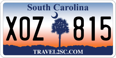 SC license plate XOZ815