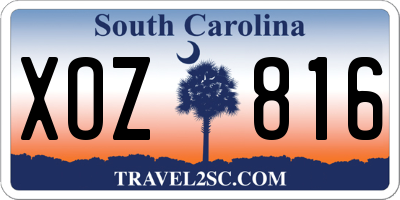SC license plate XOZ816