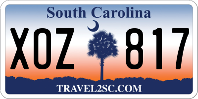 SC license plate XOZ817