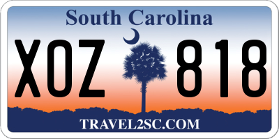 SC license plate XOZ818