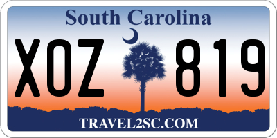 SC license plate XOZ819
