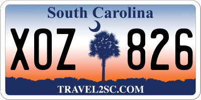 SC license plate XOZ826
