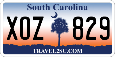 SC license plate XOZ829