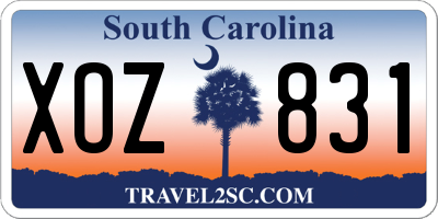 SC license plate XOZ831