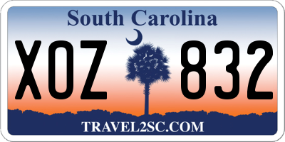 SC license plate XOZ832