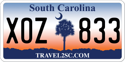 SC license plate XOZ833