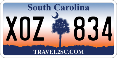 SC license plate XOZ834