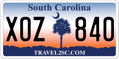 SC license plate XOZ840