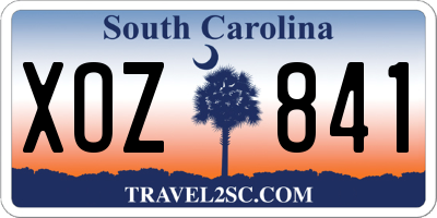 SC license plate XOZ841