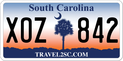SC license plate XOZ842