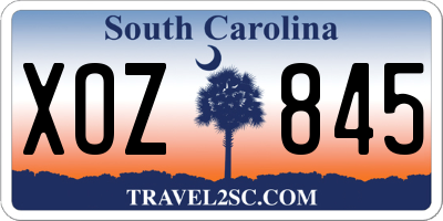 SC license plate XOZ845