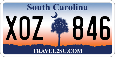 SC license plate XOZ846