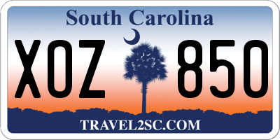 SC license plate XOZ850