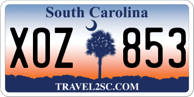 SC license plate XOZ853