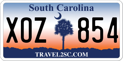 SC license plate XOZ854