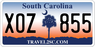 SC license plate XOZ855