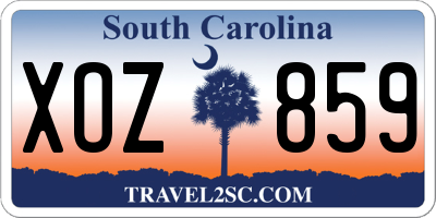 SC license plate XOZ859