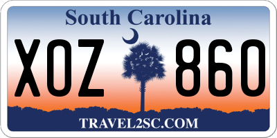 SC license plate XOZ860