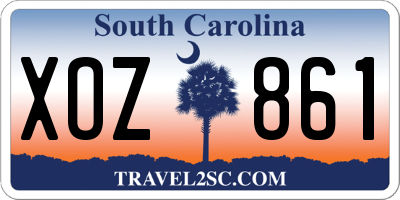 SC license plate XOZ861