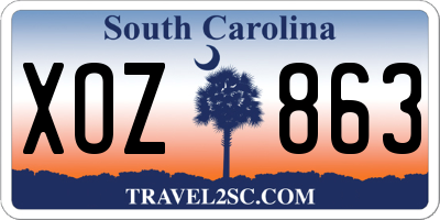 SC license plate XOZ863