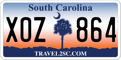 SC license plate XOZ864