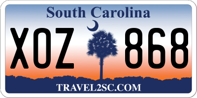 SC license plate XOZ868
