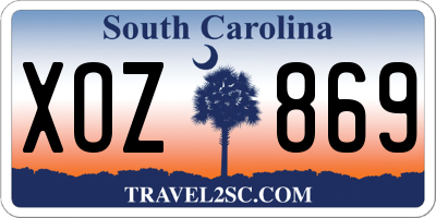 SC license plate XOZ869