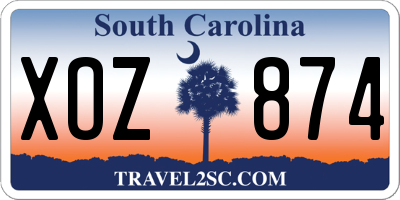 SC license plate XOZ874