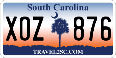 SC license plate XOZ876