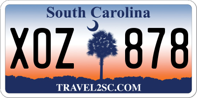 SC license plate XOZ878