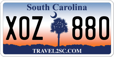 SC license plate XOZ880