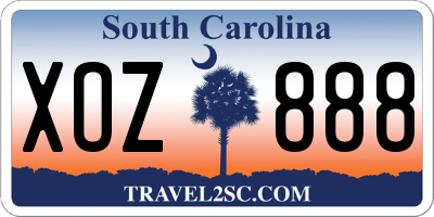 SC license plate XOZ888