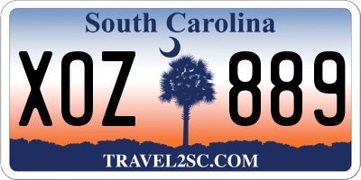 SC license plate XOZ889