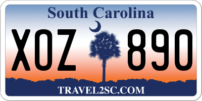 SC license plate XOZ890
