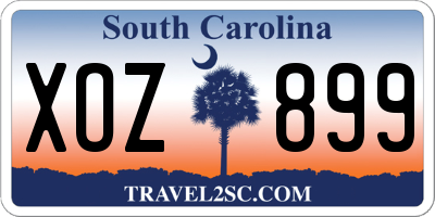 SC license plate XOZ899