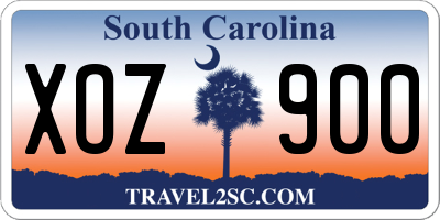 SC license plate XOZ900