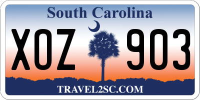 SC license plate XOZ903