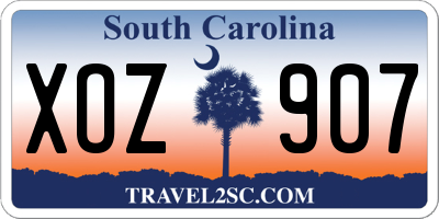 SC license plate XOZ907
