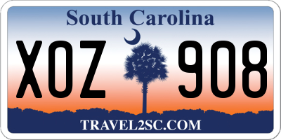 SC license plate XOZ908