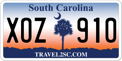 SC license plate XOZ910