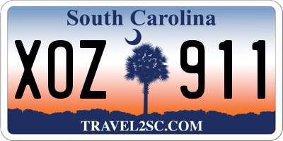 SC license plate XOZ911