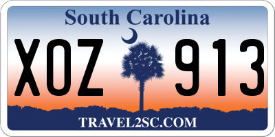 SC license plate XOZ913