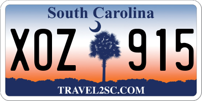 SC license plate XOZ915