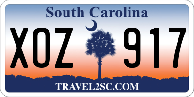 SC license plate XOZ917