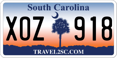 SC license plate XOZ918