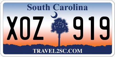 SC license plate XOZ919
